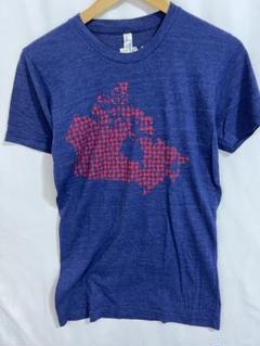 【アメリカンアパレル】カナダ地図プリント Tシャツ ネイビー　アメカジ