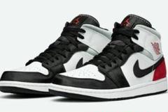 NIKEナイキエアジョーダン1 mid ブラック/レッド/ホワイト