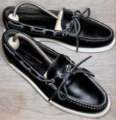 ■SHIPS シップス■ 別注モカシンシューズ 本革 USA製 黒24.5cm