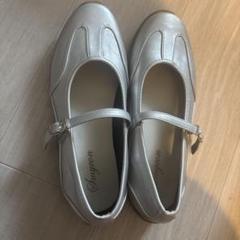 smyeon フラットバレエスニーカー シルバー　Lサイズ25.0-25.5 smyeon フラットバレエスニーカー シルバー Lサイズ25.0-25.5