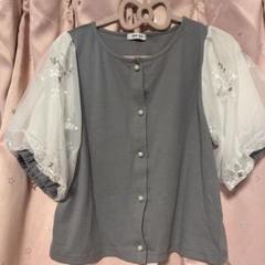 CHIP Chip グレー Tシャツ 半袖 パールボタン