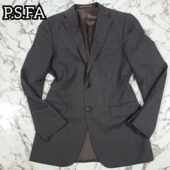 P.S.FA テーラードジャケット ストライプ 大きいサイズ 3L 薄黒 2B