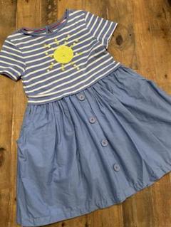 【Mini Boden】ピカピカ太陽ボーダーワンピース 6-7Y 122cm