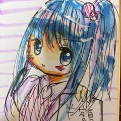 新作。手描きイラスト。半額セール好きな女の子 - メルカリ