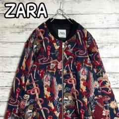 即完売　希少　ZARA 3Dスカル総柄　ブルゾン　ボンバー刺繍　ジャケットXXL m89508704810_1.jpg?1733582652