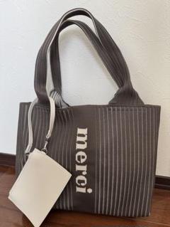 qbag paris tricote petitトートバッグ チョコレート - メルカリ