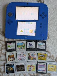 任天堂　2ds本体青　ブルー　 ソフト13本セット　どうぶつの森　ポケモン