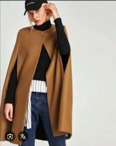 完売品 ZARA ケープコート 金ボタン ウールブレンド ブラック マント 2025年最新】ZARA ポンチョ コートの人気アイテム - メルカリ