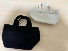 無印 ミニ帆布トートバッグ 生成 黒 2色セット