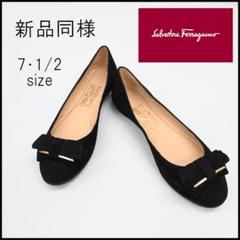 ■ □ 44139★年 サルバトーレフェラガモ パンプス リボン スエード 美品 サルバトーレ フェラガモ レディース グレー スエード