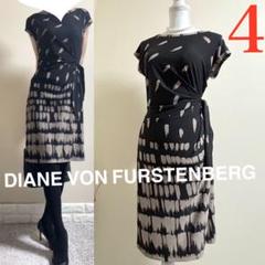 DIANEVONFURSTENBERG ペルラム風ワンピース ネイビー 4 DVFのワンピースを通販【LUXURY COLLECTION】ONLINE SHOP++