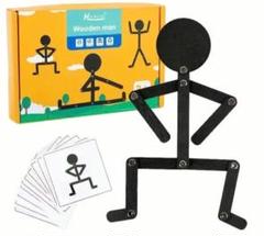 モンテッソーリ 木製 おもちゃ 知育玩具 棒人間 マッチングパズル 絵合わせ