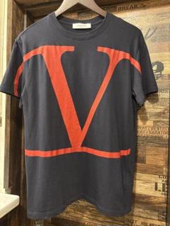VALENTINO Vロゴ Tシャツ ネイビーに赤のＶロゴXSサイズ