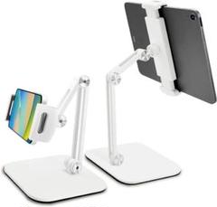 3関節式 スマホ＆タブレットスタンド 無段階角度調節 高さ調節 ホワイト