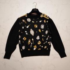 LEONARD トップス #M ブラック シルク ニット