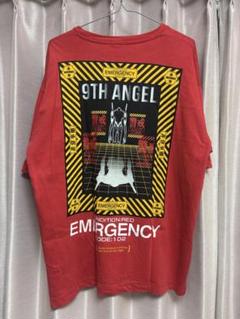 美品 XL 初号機 gu Tシャツ 赤 エヴァ バックプリント 警戒