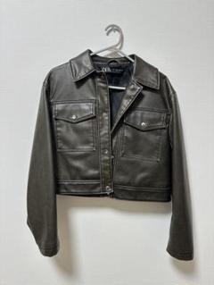 ZARA ライダースジャケット　カーキ ZARAカーキ ライダースジャケット - メルカリ
