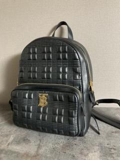バーバリー Burberry ブラックレザー TBロゴ リュック