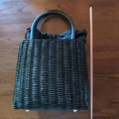 値下げ　美品PAULE  KAカゴバッグ PAULE KA - 美品 ポールカ かごバッグ スタッズ 黒 巾着付き