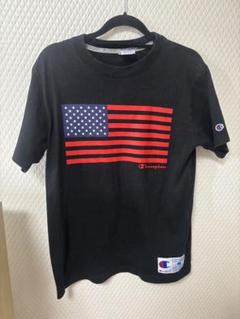 Champion アメリカ国旗 Tシャツ Mサイズ ブラック 星条旗
