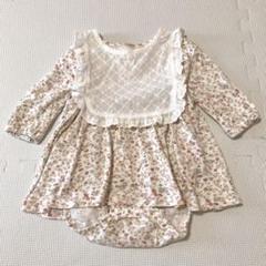バースデイ　80 mamaraku ワンピース風ロンパース　レイヤード風　花柄