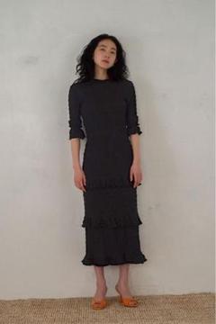 MEER.　メーア　Shirring frilled dress　ワンピース　黒 2025年最新】MEER. shirringの人気アイテム - メルカリ