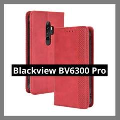 Blackview BV6300 Pro ケース レッド 赤 手帳型