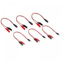 ワニ口クリップコードコネクタ 5.5 x 2.1mm ブラック レッド 6本入り