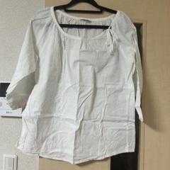 ホワイトリボン付き 五分袖 チュニック 美品 Mサイズ トップス