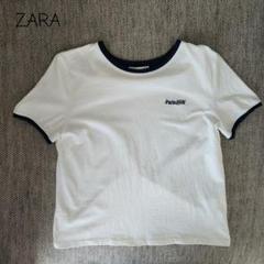 ZARA　エンブロイダリーテキストTシャツのサムネイル