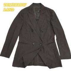 TOMORROW LAND テーラードジャケット リネン混 ダークブラウン S