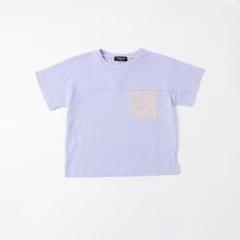 新品☆コムサイズム　ラベンダー　速乾　胸ポケット　バックロゴ半袖Tシャツ110㎝