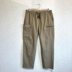 カーゴパンツ ワークパンツ ウエストゴム サイドポケット ブラウン LL