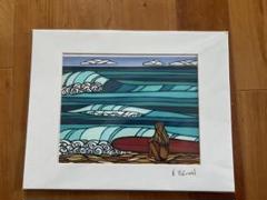 H. Brown サーフアート フレーム付き原画 H. Brown サーフアート フレーム付き原画（山富士）