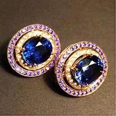 サファイア+シルバー925 ヒュージ ゴージャス ピアス