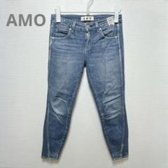 【AMO】アモ　デニムパンツ　ジーンズ　ジーパン　スリムフィット　裾カット
