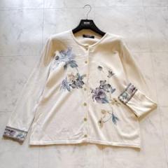 美品✨レオナール アンサンブル セット カーディガン カットソー シルク 花柄 美品✨レオナール アンサンブル セット カーディガン カットソー