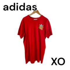 adidas アディダス レッド Tシャツ XO(2XL相当) 綿100%