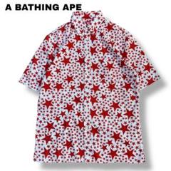 【よ】A BATHING APE ポロシャツ 花柄 総柄 レッド M A BATHING APE｜モノグラム 総柄 ポロシャツ XS - メルカリ