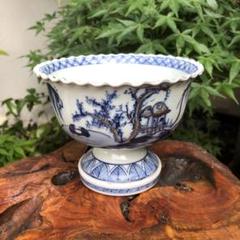 再興九谷　吉田屋　青手鉢（盃洗）古箱付き　Q18-３ 再興九谷吉田屋青手鉢（盃洗）古箱付きQ18-3