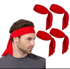 ハチマキ はちまき ヘアバンド ヘッドバンド 赤 レッド 4本セット