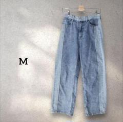 ワイド ストレート デニム パンツ ジーンズ ジーパン ライトブルー M
