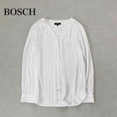 美品　ボッシュ　とろみストライププリントブラウス