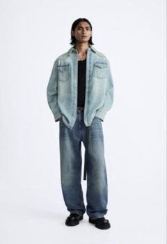 ZARA BUGGY FIT デニムパンツ バギーデニム 0840/460 38 - メルカリ