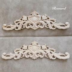 木製デコ 家具 壁 ドア 装飾 レリーフ 2個 30×8cm 新品
