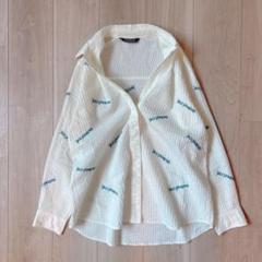 美品＊ヤッコマリカルド 総ピンタック 長袖シャツ ロゴ刺繍 1