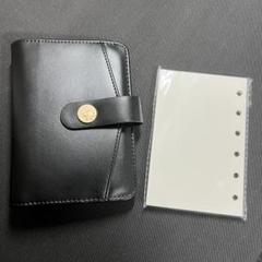 ミニ6 バインダー財布 システム手帳 無地リフィル付き ブラック 黒のサムネイル