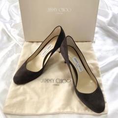 【美品】JIMMY CHOO☆ラウンドトゥスエードパンプス☆22cm☆黒☆ 美品】ジミーチュウ ラウンドトゥ スエードパンプス ヒール