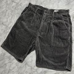 BEDWIN コーデュロイ 太畝 ハーフパンツ 黒 チャコールグレー タック Ｍ