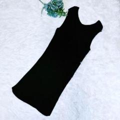 【ロペ】ROPE ノースリーブ スリット チュニック リブ シンプル ネイビー